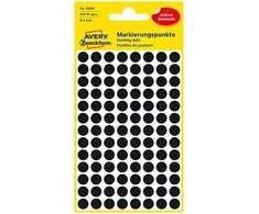 Lipdukai Avery Zweckform, apvalūs, Ø8mm, 416vnt pakuotėje, juodos spalvos