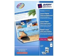 Avery Labai blizgus popierius, 200 g, 210 x 297 mm