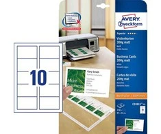Avery Zweckform Matinis VIZITINĖS KORTELĖS 85 X 54 MM AVERY QUICK CLEAN 250 VIZITINĖS KORTELĖS, BALTOS