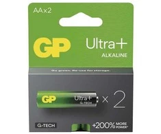 GP Ultra+ vienkartinės šarminės AA baterijos, 2 vnt. pakuotė