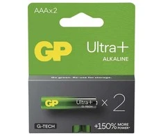 GP Ultra+ vienkartinės šarminės AAA baterijos, 2 vnt. pakuotė