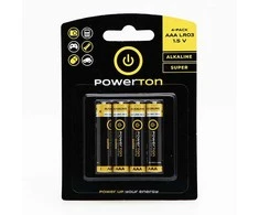 Powerton ENERGY ALKAMAX vienkartinės šarminės AAA baterijos, 4 vnt. pakuotė