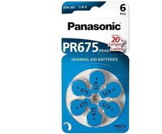 Vienkartinės „Panasonic“ cinko-oro ZA baterijos, 6 vnt. pakuotė