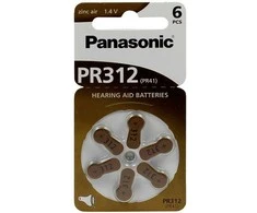 Vienkartinės „Panasonic“ cinko-oro ZA baterijos, 6 vnt. pakuotė