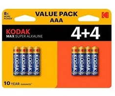 Kodak MAX SUPER Jednorazowa alkaliczna baterie AAA, 8-pack