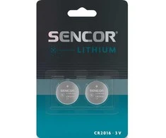 Bateria litowa, CR2016, CR2016, 3V, Sencor, lizdinė plokštelė, 2 pak.