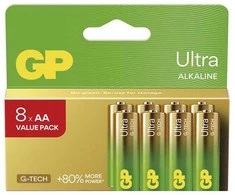 GP Ultra vienkartinės šarminės AA baterijos, 8 vnt. pakuotė