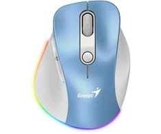 Genius Ergo 9000S Pro Bevielė pelė, balta ir-mėlyna, 2400DPI