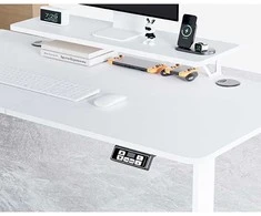 ULTRADESK HIGHLANDER Baltas Biurko su elektryczną regulacją aukščio su laikikliu ausinės i kable 120X60 cm, balta