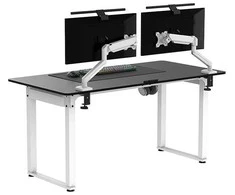 ULTRADESK UPLIFT Biurko 160X75 cm, 72-118 cm, baltai-juodas