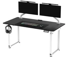 ULTRADESK UPLIFT Biurko 160X75 cm, 72-118 cm, baltai-juodas
