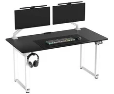 ULTRADESK UPLIFT Biurko 160X75 cm, 72-118 cm, baltai-juodas