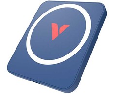 Blue SSD diskas „Verbatim SnapBack Magnetic SSD“, 32075, 1000 GB, metaliko mėlyna spalva, „MagSave“, 2 USB-C kabeliai