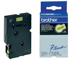 Brother P-touch TC 691;geltona/juoda (9 mm)