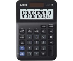 Casio Calculator MS 20 F, juoda, stalinis su PVM apskaičiavimu, 12 vietų
