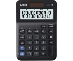 Casio Calculator MS 20 F, juoda, stalinis su PVM apskaičiavimu, 12 vietų