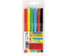 Centropen, komplektas przyborów do malowania 7550, color, 6szt, 1mm, cylindryczna końcówka odporna na nacisk
