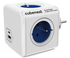 Cubenest - PowerCube, 0,1 m, originalus USB PD 20 W, A+C, mėlynas, POWERCUBE, 4 lizdai, USB A+C, maitinimo tiekimas 20 W