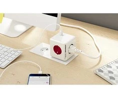 „Cubenest“ – „PowerCube“, 0,1 m, originalus USB PD 20 W, A+C, raudonas, POWERCUBE, 4 lizdai, USB A+C, maitinimo tiekimas 20 W