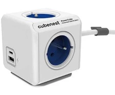 Cubenest – PowerCube, 1,5 m, išplėstinis USB PD 20 W A+C, mėlynas, POWERCUBE, 4 lizdai, USB A+C, maitinimo tiekimas 20 W