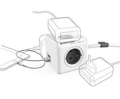 Cubenest – Powercube, 1,5 m, išplėstinis USB PD 35 W, 2X C, pilkas, POWERCUBE, 4 lizdai, 2 x USB C, maitinimo tiekimas 35 W