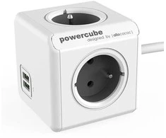Cubenest – Powercube, 1,5 m, išplėstinis USB PD 35 W, 2X C, pilkas, POWERCUBE, 4 lizdai, 2 x USB C, maitinimo tiekimas 35 W