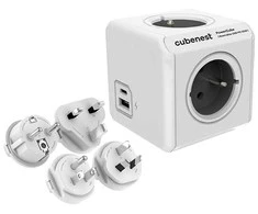 Cubenest – PowerCube, perjungiamas USB PD 20W, A+C, pilkas, POWERCUBE, 4x USB C+A lizdai, maitinimo tiekimas 20W