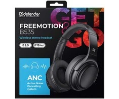 Defender FreeMotion B535 ausinės su mikrofonu, juoda, 2.0, ANC, 40 mm garsiakalbiai typ USB