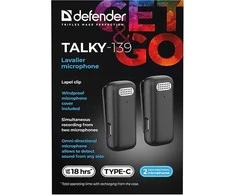 Defender, Lavalier mikrofon, TALKY-139, juoda