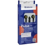 DEFENDER Ausinės mobiliems įrenginiams Pulse 420 juodas + geltona į ausis įkišamos