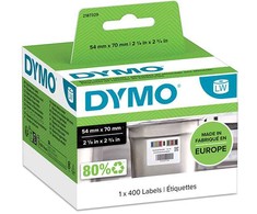 Dymo etykiety papierowe 70mm x 54mm, balta, Etykiety gastronomiczne, 1x400 vnt., 2187329