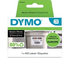 Dymo etykiety papierowe 70mm x 54mm, balta, Etykiety gastronomiczne, 1x400 vnt., 2187329