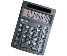Eleven ECO210 skaičiuotuvas, juodas, stacionarus, 8 lizdų, maitinamas saulės energija