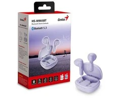 Genius HS-M905BT ausinės, mikrofonas, dainų keitimas, violetinė, 2.0, įkrovimo dėklas, sportinis USB-C tipas