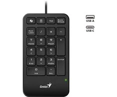 GENIUS NumPad 125 skaitmeninė klaviatūra, laidinė, USB-C, juoda