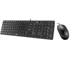 Genius SlimStar C126 COPILOT komplektas klaviatūra su laidu (USB) CZ/SK, juoda su optyczną myszką, niski profil