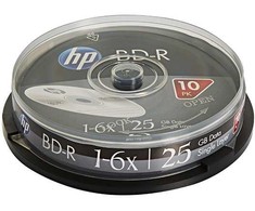 HP BD-R, vieno sluoksnio 25GB, standartiniai, cake box pakuotė, BRE00071-3, 69321, 6x, 10 vnt., skirti duomenų archyvavimui