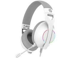 HP DHE-8003U ausinės su mikrofonu, laidinis, baltas, 7.1 erdvinis (virtualus), apšviestas, USB