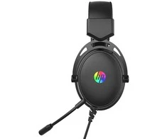 HP DHE-8005N, ausinės su mikrofonu, laidinės, juodos, 2.0, su foniniu apšvietimu, 3,5 mm lizdas + USB