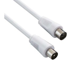 Neutralle Kabelis antenowy Coax (9,5mm) M - Coax (9,5mm) F, 2m, 75 Ohm, balta, EOL