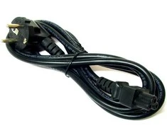 230 V nešiojamojo kompiuterio maitinimo laidas, CEE7 (lizdas) - C5, 2 m, VDE sertifikuotas, juodas, su logotipu, lizdinė pakuotė, C5 antgalis