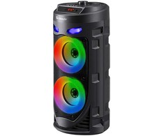 Kompiuterio kolonėlės Defender Nešiojama kolonėlė CRASHBOOM Bluetooth 16W MP3/FM/SD/USB/AUX/TWS/LED/MIC/LCD KARAOKE juoda + mikrofon + pilot
