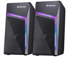 Kompiuterio kolonėlės Defender głośniki STELLAR, 2.0, 6W, juoda, garsumo valdymas, pašvietimas, 100Hz~20kHz