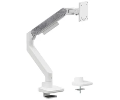 Laikiklis Powerton ERGO MONOA Regulowany uchwyt na monitorius, balta, 2-20KG, zacisk, 17"- 49", 75x75/100x100