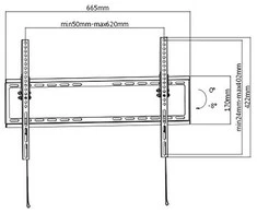 Neutralle Reguliuojamas laikiklis KL22-64T, 37"-70", maks. 35 kg, 200x200 - 600x400 VESA, 20,5 mm, juodas