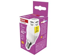Neutralle LED żarówka EMOS Lighting E14, 230V, 4.2W, 470lm, 4000k, neutralna biel, 30000h, Mini Globe 45x45x82mm