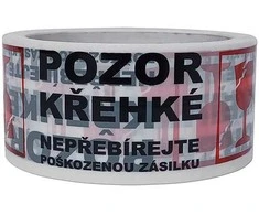Lipni juosta "Beware of fragile", skaidri su antspaudais, 48mm, 60m