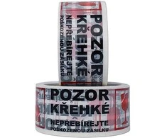 Lipni juosta "Beware of fragile", skaidri su antspaudais, 48mm, 60m