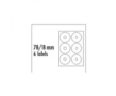Logotipas CD 78/18mm, A4, matinis, baltas, 25 vnt.