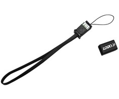 Logo USB kabelis (2.0), USB A M - microUSB (M), 0.3m, juoda, blister, smycz na nadgarstek, EOL